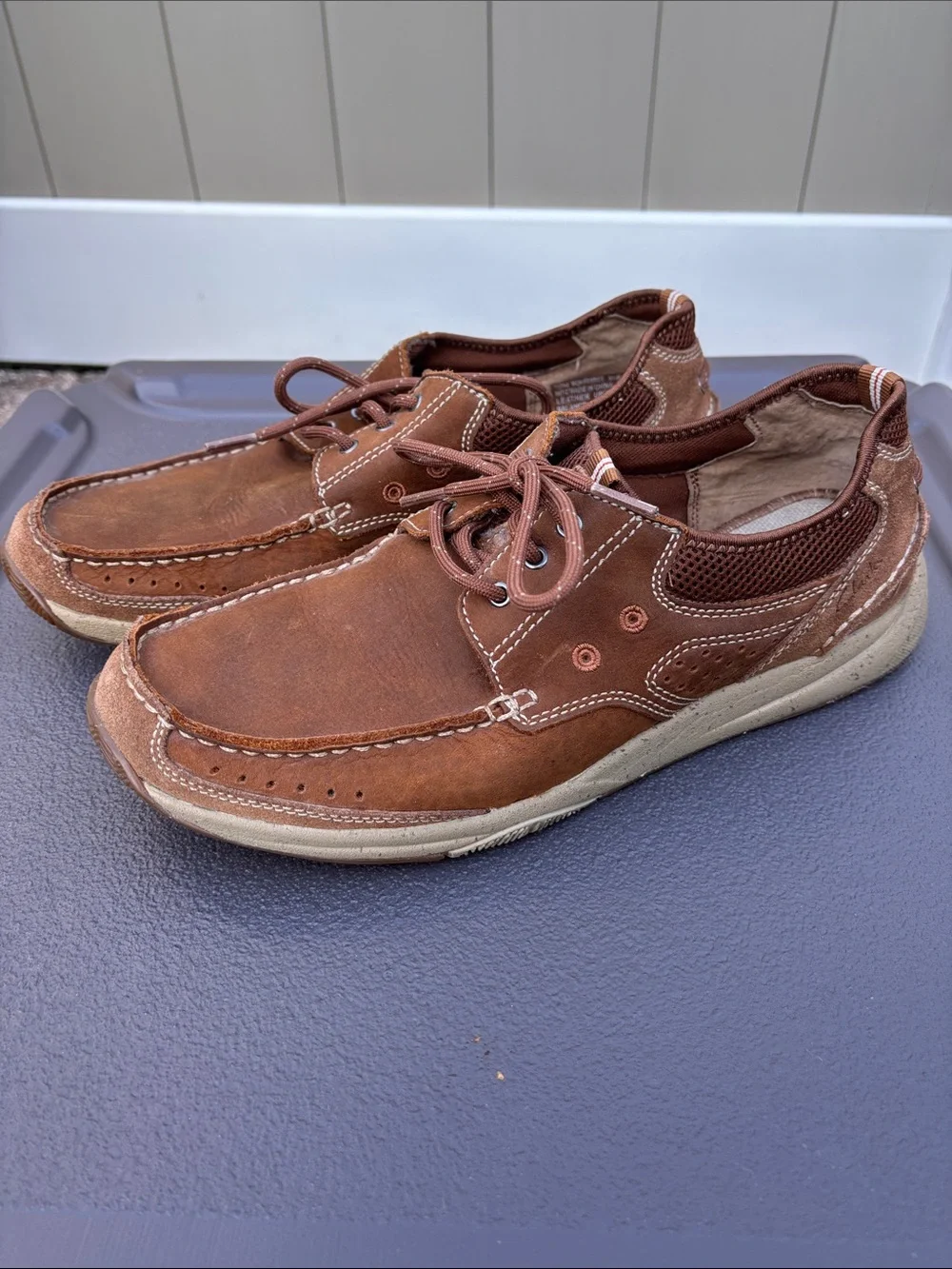 Men's Clarks Brown Casual Leather Lace-Up Shoes